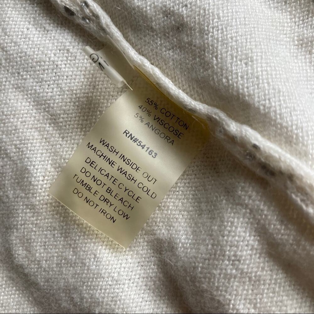 Calvin Klein Cream Cardigan W/Silver Speckles, S - Picture 5 of 5